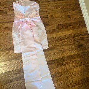pink bow homecoming dress